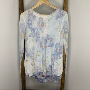 Sioni Floral Layered Knit Sweater L
